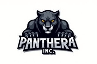 do awesome black panther mascot logo with business