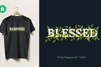 create floral typography t shirt design