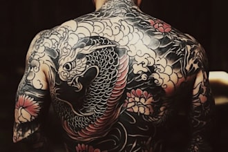 design a japanese or oriental tattoo design for you