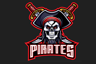 design high quality esport skull logo with free source file
