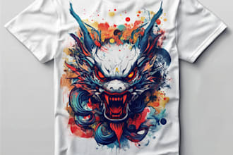 draw trendy t shirt design or streetwear clothing