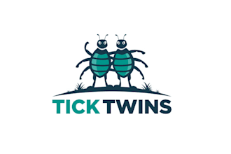 design mascot tick twins spraying business logo