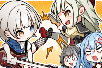 custom anime chibi youtube thumbnail for vtubers