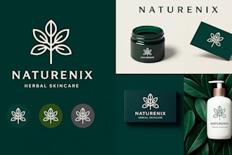 clean luxury logo with custom lettermark brand symbol design