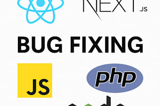 fix bugs in react next js javascript, PHP, and node js