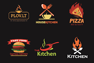 make a fast food truck, bakery, cafe, pizza, burger, bbq, restaurant logo design
