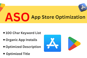 do app store optimization aso, for android ios game or app ranking