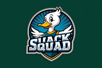 do wonderful dynamic duck sports team mascot logo