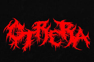 draw metal, brutal, death metal logo for your band, brand