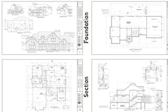 2d 3d architectural floor plan, elevation section roof site in autocad and revit
