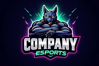 do strong cat esport mascot logo design