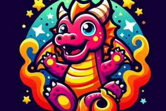 do esport mascot logo dragon icon sticker