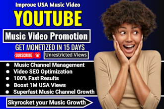 do fast organic viral USA youtube music views channel promotion video marketing