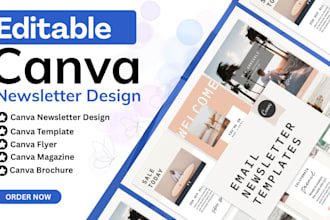design canva newsletter flyer journal poster magazine brochure menu in canva pro