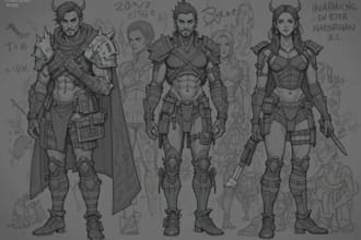 sketch any person, character or animal