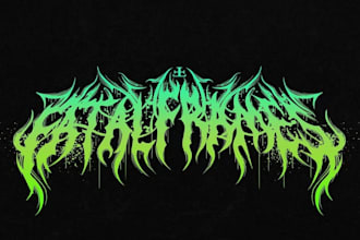design extreme graffiti tag, nu metal, hard techno and metal band logo
