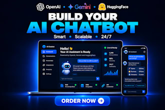 build and integrate ai chatbots with openai, gemini, or huggingface
