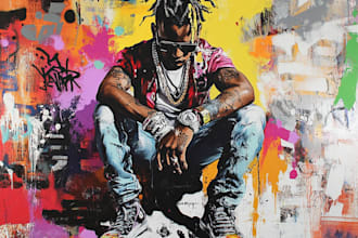 create custom street graffiti pop art or urban character portraits