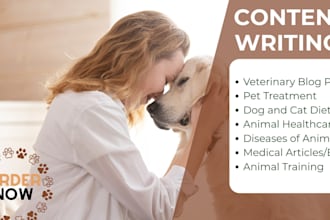 write seo articles on dogs, cats and animal care