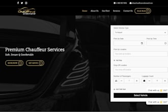 create taxi booking website, chauffeur website, chauffeur, taxi booking website