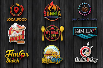 design luxury burger pizza bbq food restaurant logo