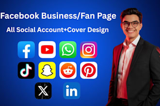 create facebook business page ,social media pages and accounts setup