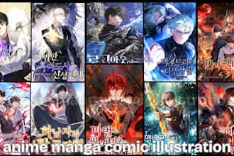 illustrate light novel manwha webtoon book cover anime art ebook cover manga