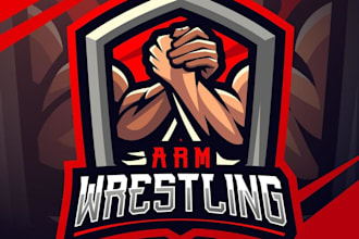 vintage logo business wrestling design
