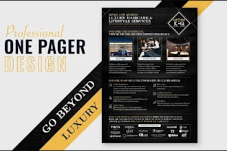 do premium design for one pagers executive summaries, and investment teasers