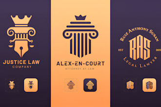 do modern attorney, legal or law firm logo and any graphics design
