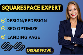 design or redesign your squarespace website, landing page or store