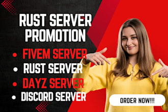 do rust, dayz, fivem server promotion, discord server promotion, fivem server ad