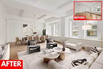 do virtual staging, renovation and furniture for real estate