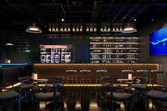 3d interior design,furniture layout, cafeteria,lounge,cgi walkthrough,d5 render