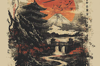 do japanese t shirt design apparel illustration