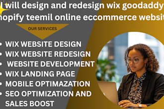 design and redesign wix goodaddy shopify teemil online eccommerce website