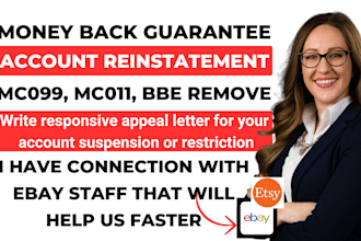 ebay reinstatement vero suspension mc011 mc999 ebay or etsy store reinstatement