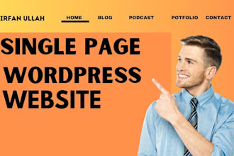 design a one page wordpress and landing page using elementor