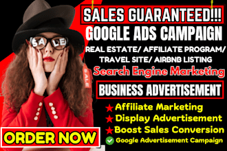 do affiliate link, travel site promotion with solo google ads campaign get sales