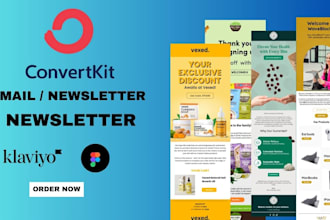 design setup your convertkit newsletter or email template,mailchimp