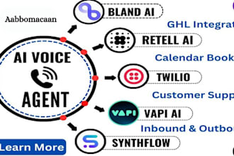 ai phone agent for inbound, outbound using bland ai, vapi ai, synthflow, retell