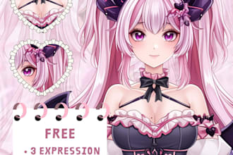 design vtuber model, live 2d vtuber model, vtuber model, vtuber rigging