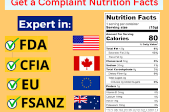 create fda cfia eu UK compliant nutrition facts label