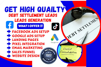 capture debt settlement leads debt relief leads debt consolidation funnel fb ads