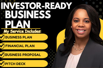 prepare a custom business plan with financial plan for startups and new business
