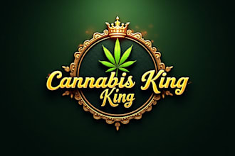 design a cannabis king crown badge logo for your brand