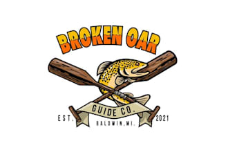 design creative t shirts and stickers logo for fly fishing