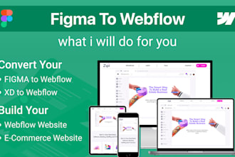 convert your figma adobe xd design to webflow cms website