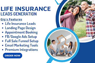 generate quality life insurance health insurance iul insurance lead landing page