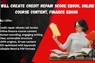 create credit repair score ebook, online course content, finance ebook